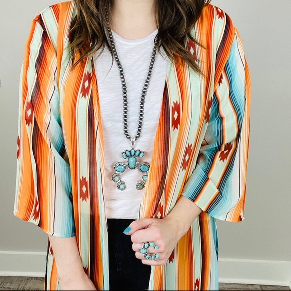 Southwest Sunset Kimono Duster - Picture 2 of 8